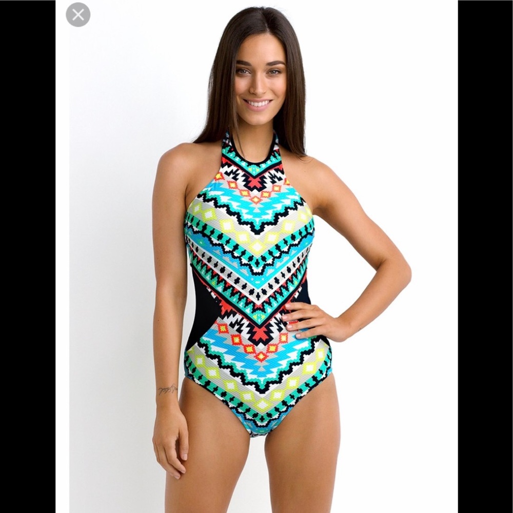 SEAFOLLY KASBAH HIGH NECK MAILLOT SWIMSUIT